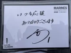 千葉ロッテマリーンズ　藤原恭大　ポストカード