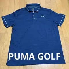 【美品】PUMA GOLF 半袖ポロシャツ ネイビー サイズLL ボタンダウン