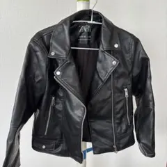 ZARA キッズ フェイクレザー ライダースジャケット 140のサムネイル