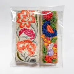 インド刺繍リボン　2つセット　まとめ売り　3.5cm幅 4cm幅