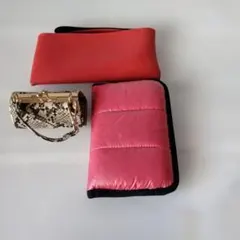 ポーチ 3点セット ストラップ付き がま口