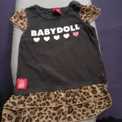 BABY DOLL ワンピース 90 黒/ヒョウ柄