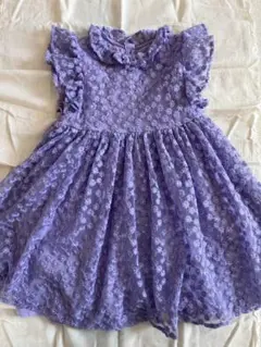 Next （ネクスト）紫色フリル花柄レースワンピース