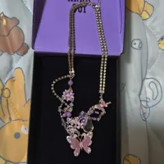 ANNA SUI ネックレス バタフライ フラワー パープルのサムネイル