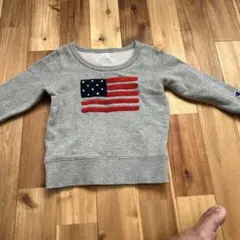 Champion トレーナー 110 アメリカ国旗刺繍 グレー