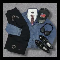 NIKE ジップパーカー ネクタイコーデ シティーボーイ c-boy style