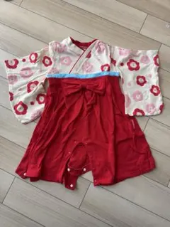 袴風ベビーロンパース　80