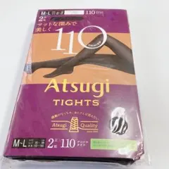 アツギ タイツ ブラック 110デニール M-L 2足 (229
