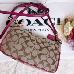 新品未使用☆COACHコーチ 2wayショルダーバッグ ブラウン キャンバス