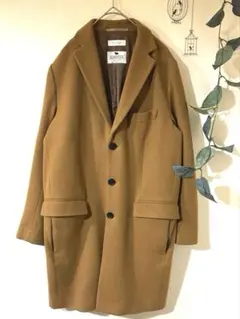 UNITED ARROWS★チェスターコート キャメル Ｍイタリア製ファブリック