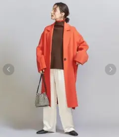 新品❤BEAUTY & YOUTH テーラード リバーコート オレンジ