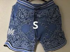 AMIRI ブルー Bandana B-Ball ショートパンツ ハーフパンツ - メルカリ