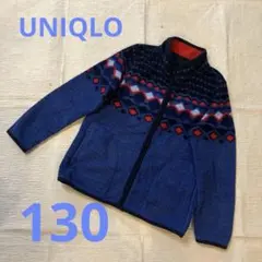 UNIQLO フリースジャケット 幾何学模様　130