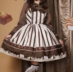 Chalmiere　シャルミエール　ボンボンショコラ柄　ジャンパースカート Chalmiere シャルミエール ボンボンショコラ柄 ジャンパースカート