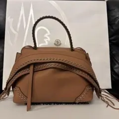 ブラウンレザーショルダーバッグ フリンジ付き