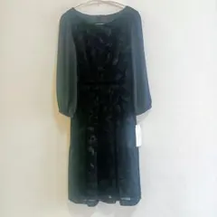 新品未使用【LA VORO ONE】黒色花柄レース長袖ワンピース 9AR