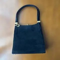 黒 スエード ハンドバッグ