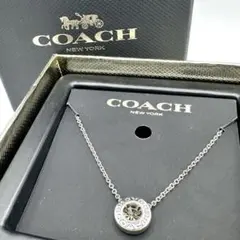 coach コーチ オープンサークルストーン ロゴ ネックレス