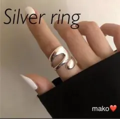 指輪 リング シルバー 925 男女兼用 カープ リング ロール フリーサイズ