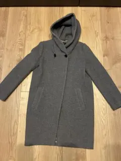 フード付き グレー コート