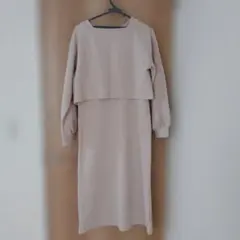 GUベージュ セットアップ ノースリーブワンピース