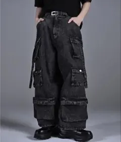 【ADRER】パラシュートカーゴパンツ　Sサイズ　ブラックのサムネイル