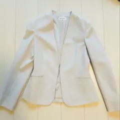 ノーカラージャケット ライトベージュ