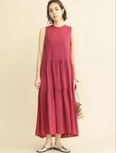 【美品】beauty &youthリネンノースリーブワンピース