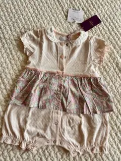 bebe リバティファブリック フリルロンパース 70-80 新品未使用