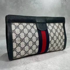 美品 GUCCI 長財布 ラウンドファスナー シェリーライン GGスプリーム