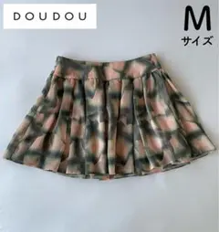【美品】DOUDOU ドゥドゥ フレア ミニスカート 総柄 ふんわり 春服 Mのサムネイル