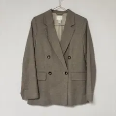 H&M ダブルブレストチェックジャケット