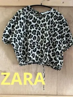 ZARA ヒョウ柄 バルーンスリーブ シャツ