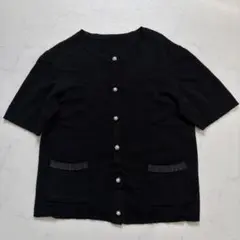 美品 フォクシー カシミヤシルク クリームパフセーター ブラック 40