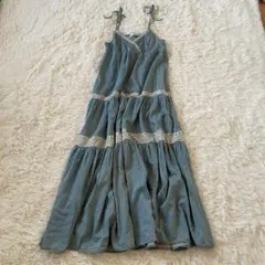 mysty woman キャミソール ロングワンピース フレア レース サイズM