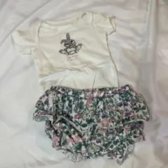 H&M ウサギプリントロンパース 62-68cm