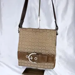 COACH 3644 コーチ シグネチャー ショルダーバッグ ブラウン スエード 