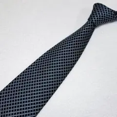 【ヒロココシノ】ネクタイ ネイビー 格子柄 HIROKO KOSHINO
