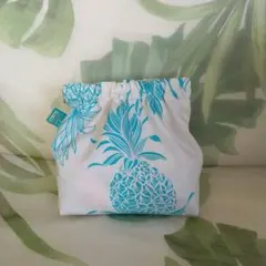 パイナップル柄ポーチ　バネポーチ