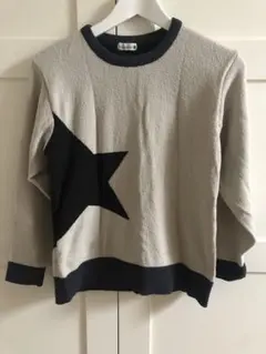 branshes 星モチーフ ニットセーター グレー・黒