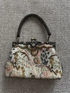 ビーズ刺繍花柄ハンドバッグ