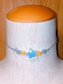 星型 チャーム チョーカー 首輪 ネックレス ペンダント ハンドメイド