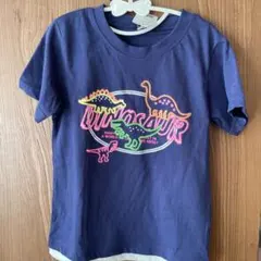 恐竜柄 半袖Tシャツ 120cm ネイビー