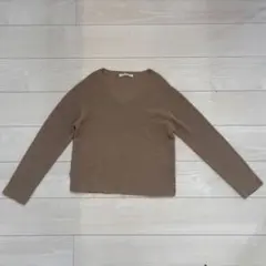 【美品】Roomy's Vネックニット　ベージュ 長袖