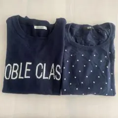 ２点セット　NICE CLAUP ニット　ユニクロ薄手ニット　ネイビー