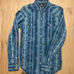 RRL ネイティブ柄　インディゴ　長袖シャツ　ラルフローレン　XSのサムネイル