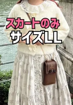 青木美沙子しまむらニナスリバーシブルスカート　ベージュ　新品LLタグ付き