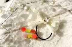 クリーム色リボン❋クリップ【3個セット】