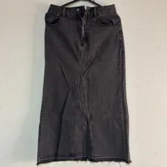 UNIQLO GUダークグレー デニム ロングスカート