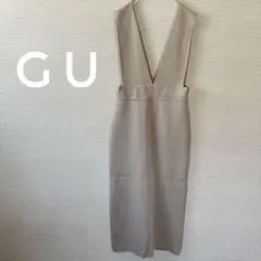 GU ニットジャンパードレス XS ベージュ